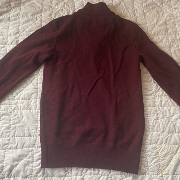 Robert Graham Sweater Mens Extra Large Red Quarter Zip Cotton Blend Long Sleeve - Picture 4 of 4